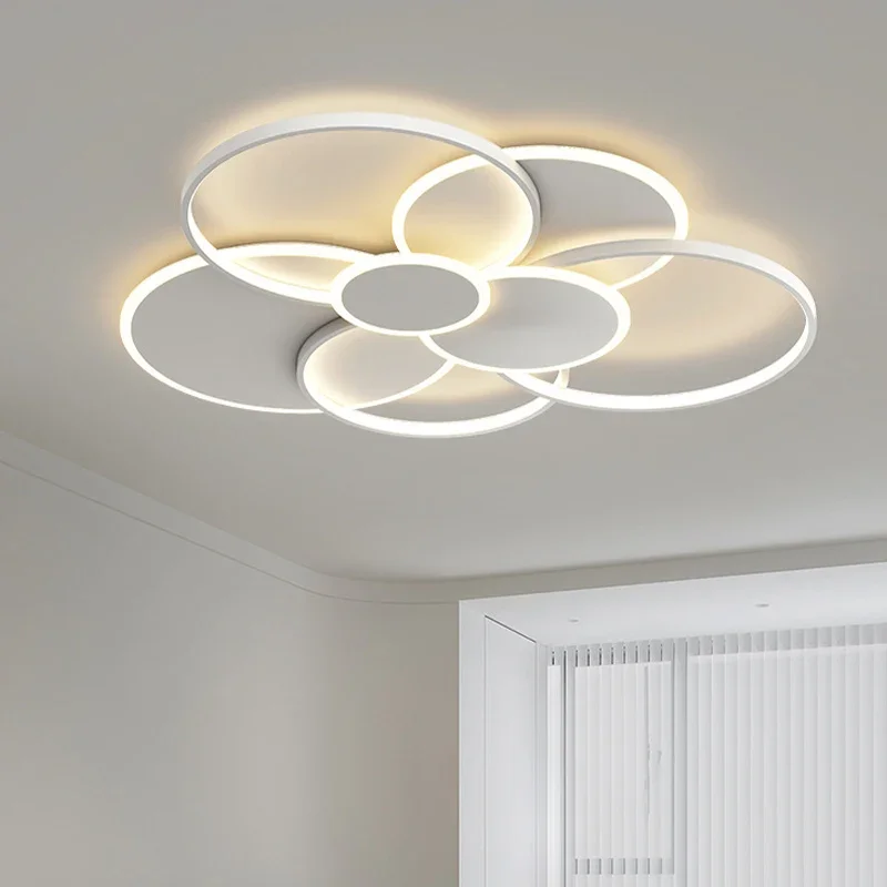 로비 미니멀리즘 현대 원 Led 밝기 조절 샹들리에 침실 북유럽 거실 Led 천장 샹들리에 조명, Led 램프