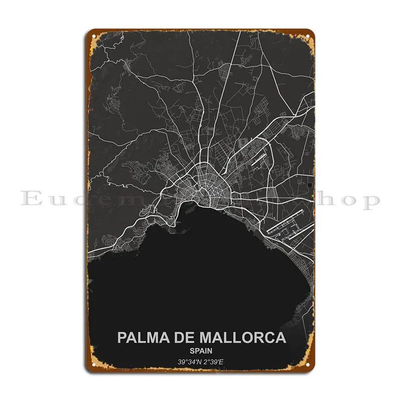 Palma De Palma Spagna Targa In Metallo Cucina Wall Cave Design Crea Cinema Tin Sign Poster