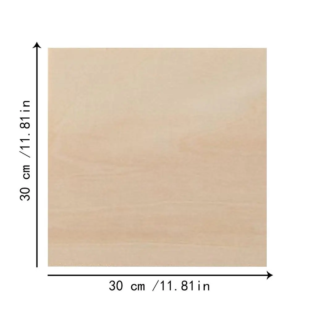 Thin Basswood Sheets, Wood Squares for Crafts 10x10, 3mm Plywood