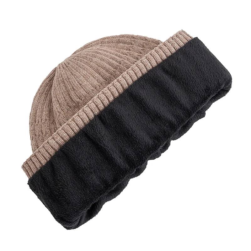 New Unisex Winter Hat Plush Fur Lined Warm Dandy Cap Stylish Soft Beanie Hats For Men Women Thicken Ski Sports Knitted Hat