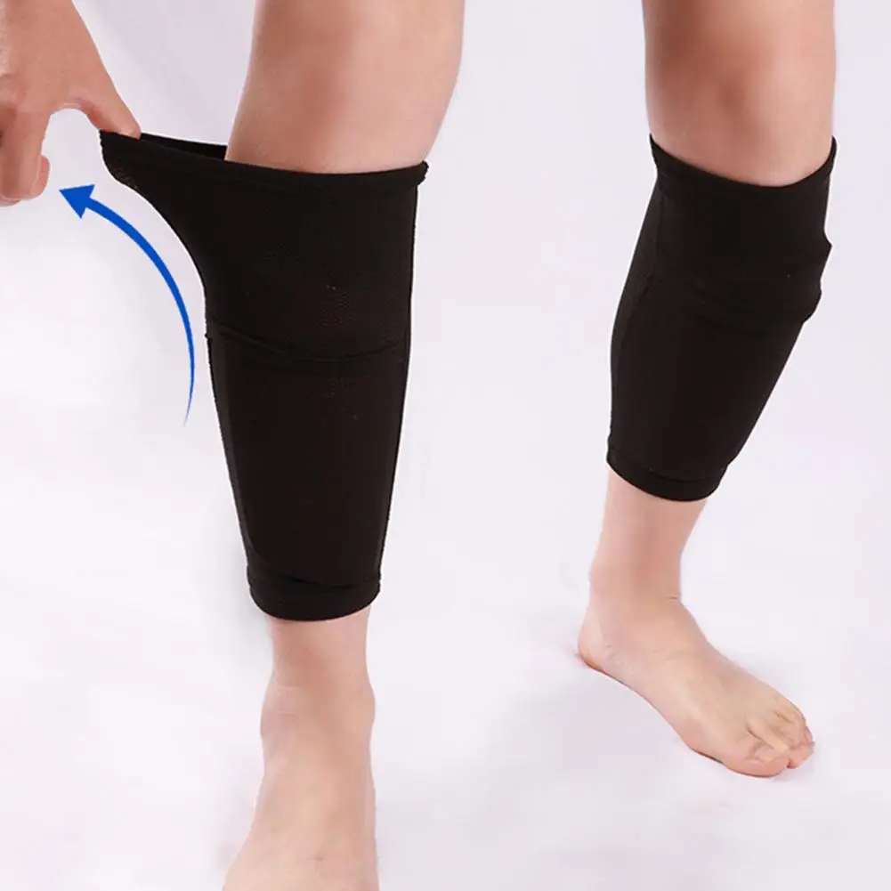 Shin Pad With Pocket Shin Guards Football Calf Sleeve Shinguard Leg Sleeves Adult Support Sock Nylon Protector Soccer Gear
