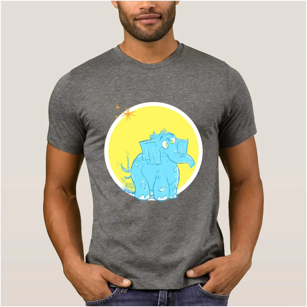 Personaggio Nuovi Uomini T Shirt Shelly The Elephant By Sather Mens T-Shirt Summer Style Outfit Mens Tee Shirt Grandi Taglie Di Alta Qualità