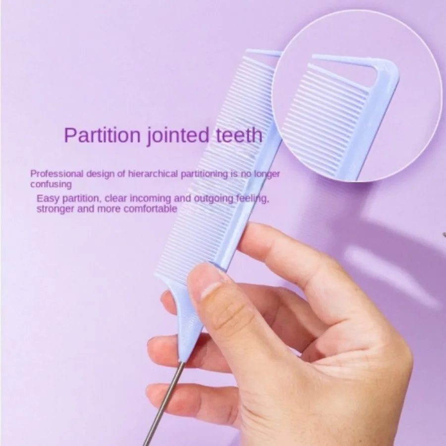 Professional Candy Color Pointy Tail Hair Styling Comb Set - 5/12 Pieces