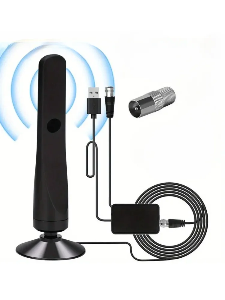 4K 1080P кімнатна HDTV антена з розумним підсилювачем, покращеним прийомом сигналу, адаптером змінного струму, домашнім телевізором