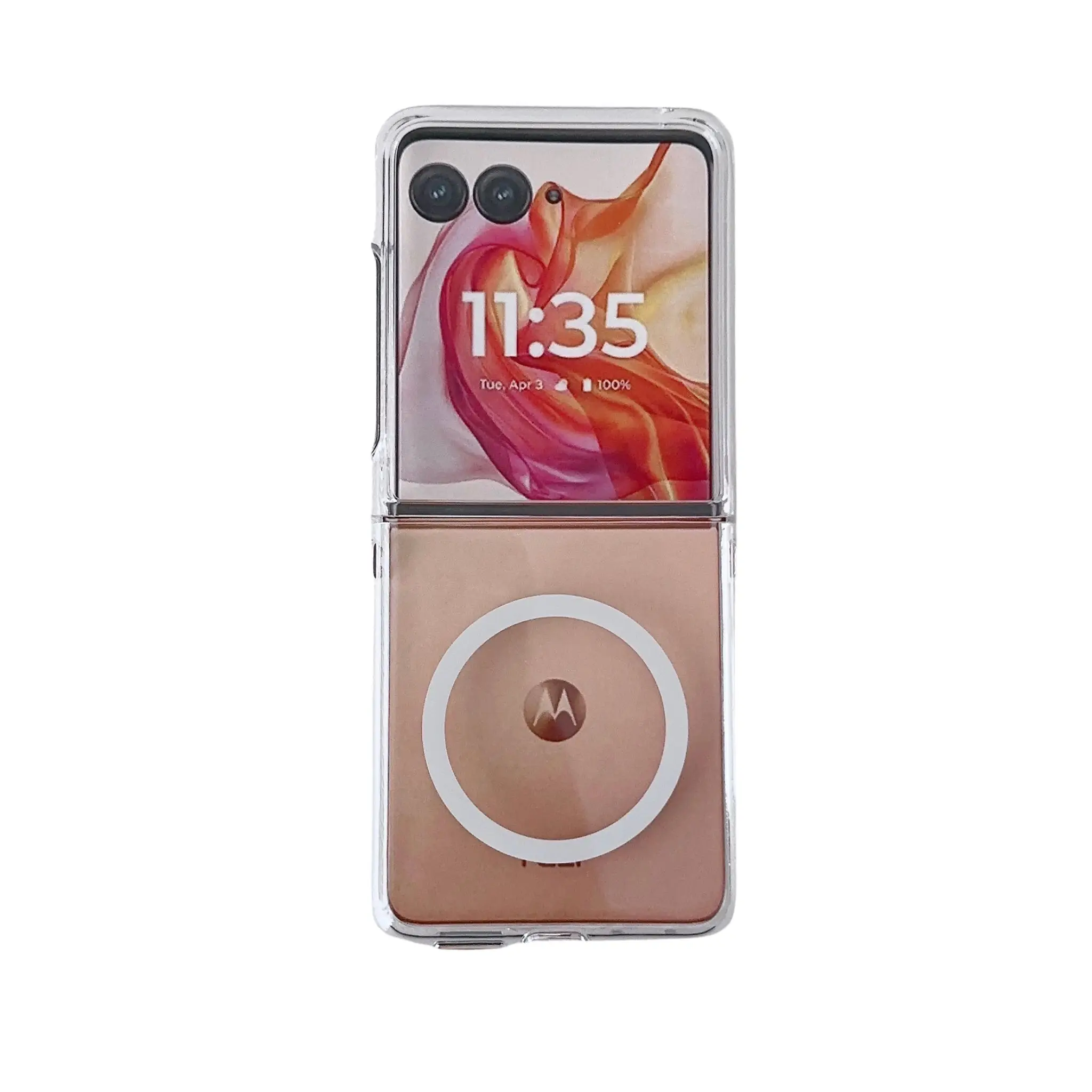 Solid Color Clear Case with Hinge Protection & MagSafe Compatibility