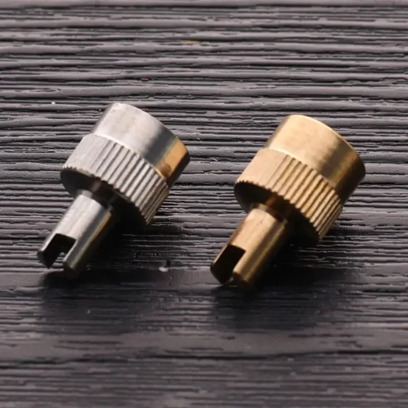 40-10PCS Tire Valve Stem Cap Full Copper Slotted Head Stem Cover with Core Removal Tool Wheel Valve Covers for Auto Motorcycle