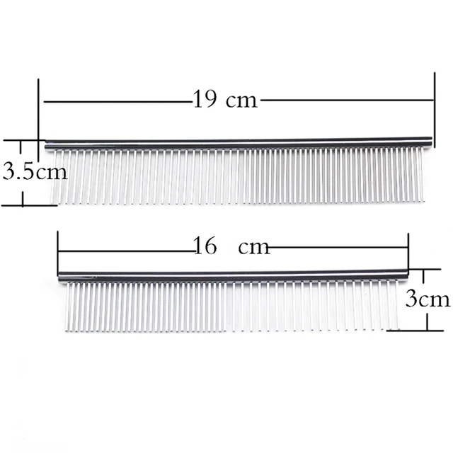 Stainless Steel Dog Comb Long Thick Hair Fur Removal Brush 16/19cm Pets Dog Cat Grooming Dematting Combs for Shaggy Dogs 4