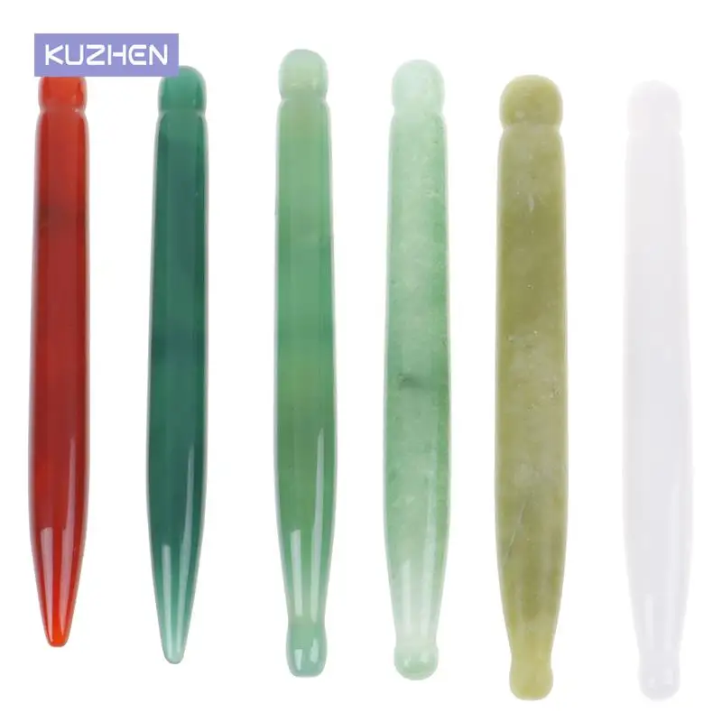 

7 видов цветов Массажная палочка для лица Jade Gua Sha для лечения акупунктуры