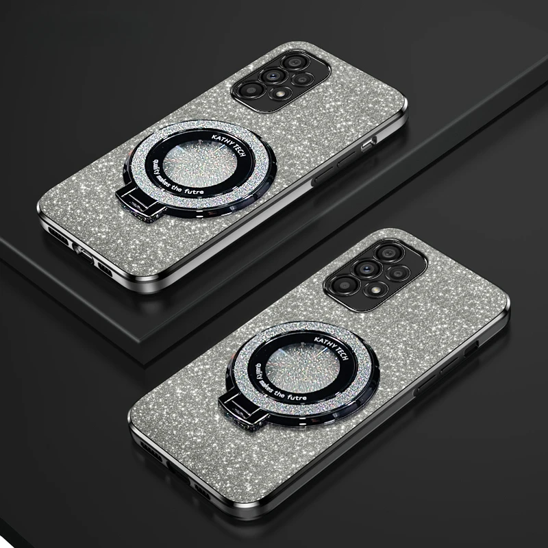 Glitter Plating Magnetic Holder Phone Case with Universal Compatibility