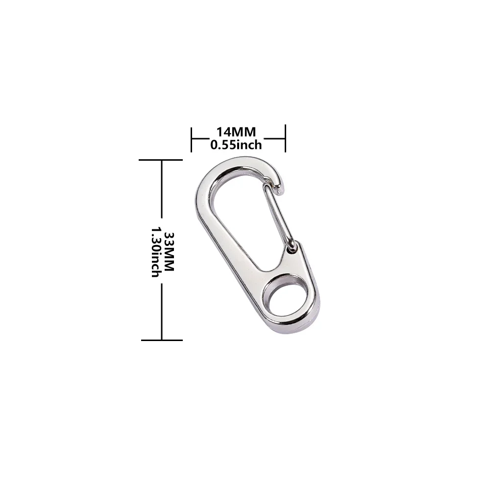 100pcs Lobster Clasp Buckle Keychian Mini Carabiners Outdoor Camping Hiking Buckles Alloy Spring Snap Hooks Keychains Tool Clips