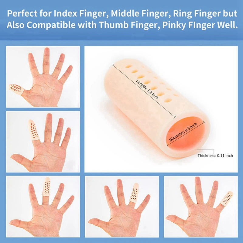 32Pcs Silicone Finger Protectors Breathable Finger Caps Fingertips Covers Sleeves Support for Cracking finger protector finger guard