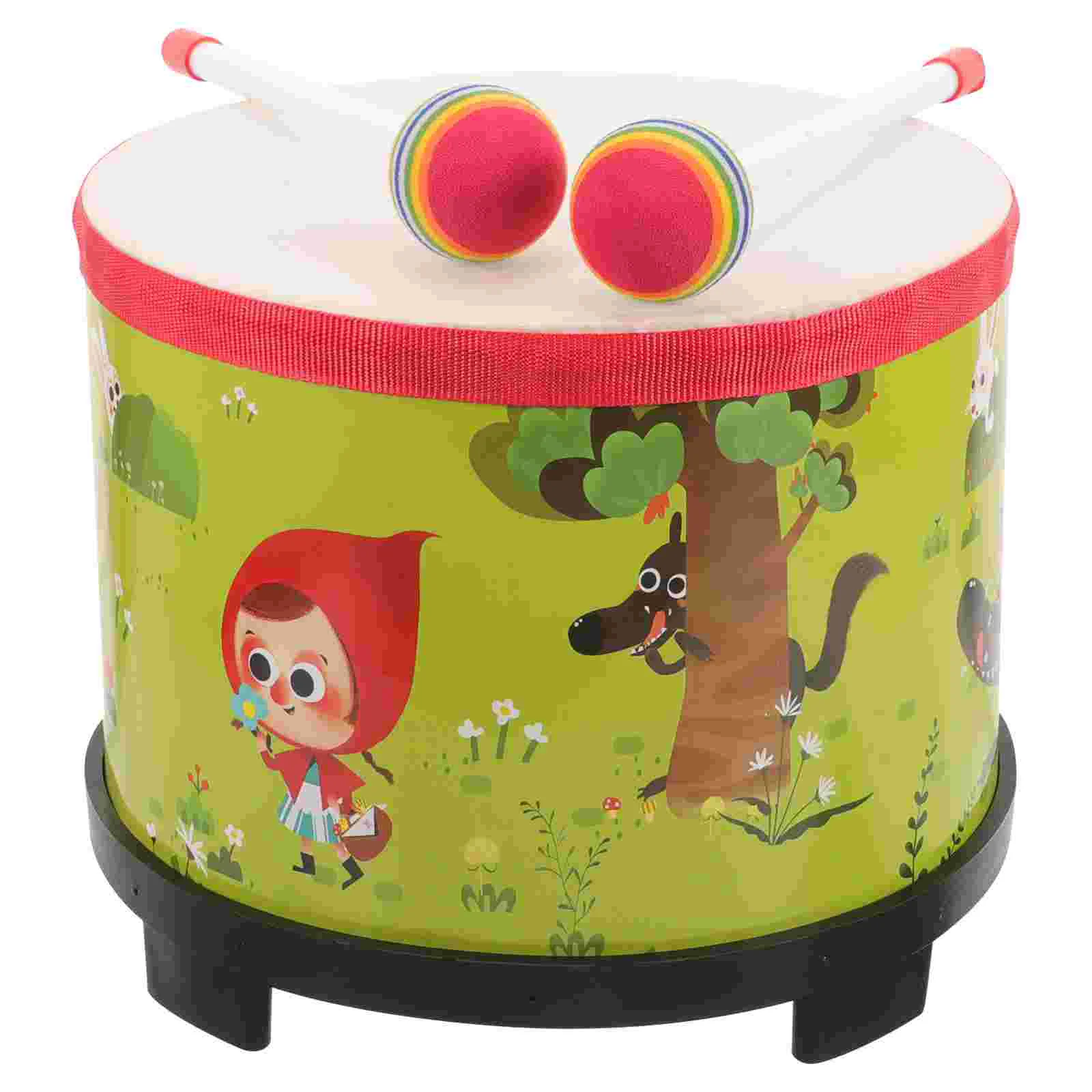 

Wooden Playset Bass Drum Percussion Instrument Floor for Toddler Kids Music Portable Decorative