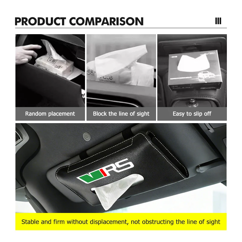 스코다 VRS 옥타비아 1 2 3 라피드 코디악 카록 파비아 카미크용 차량 햇빛 가리개 가죽 티슈 박스 수납 티슈 가방 액세서리