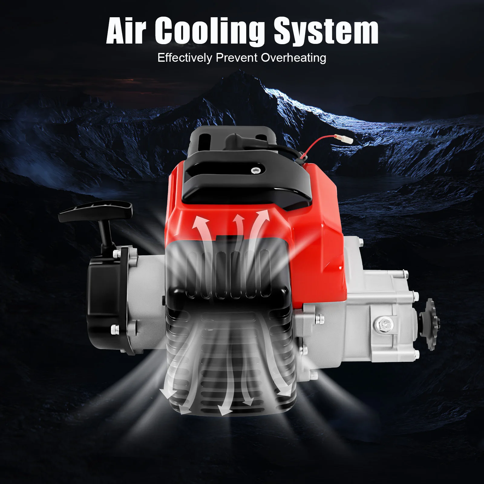 49cc Gasoline Engine Motor Direct Replacement Dual Sport Motorcycle Engine Air-cooledfor Road Motocross Motorcycle Scooter