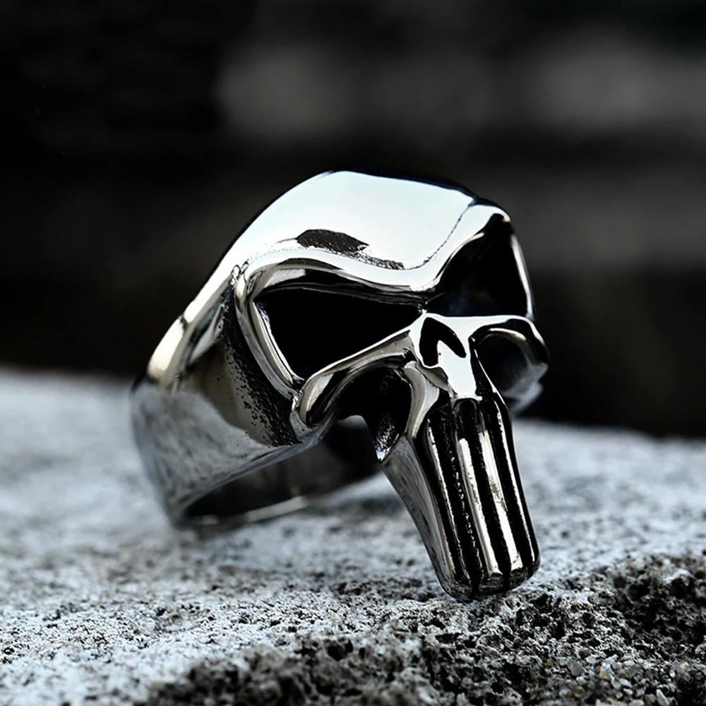 Fashion Vintage Gothic Carved Skull Ring for Men Women Punk Hip Hop 316L  Stainless Steel Skull Rings Biker Amulet Jewelry