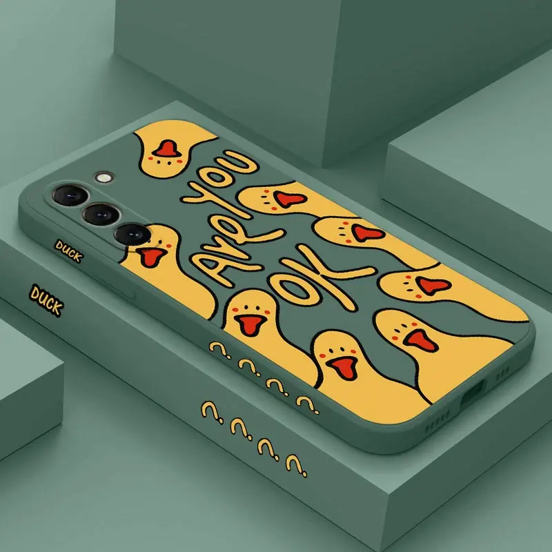 Simpatica Custodia In Silicone Per Anatroccolo Per Samsung Galaxy S23 S23 Ultra S23 Fe S23 Plus S21Fe S20 Ultra S22 S22 Plus S20 S21 Cover