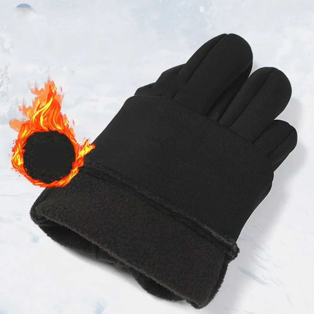 Non-slip Kids Warm Cycling Gloves Full-finger Reflect Bicycle Sports Mittens Touch Screen Cold Wingproof