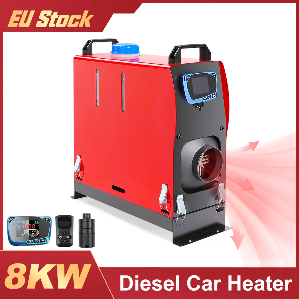 5/8kw All In One Diesel Heater 12v W Silencer Lcd Remote Air Heater