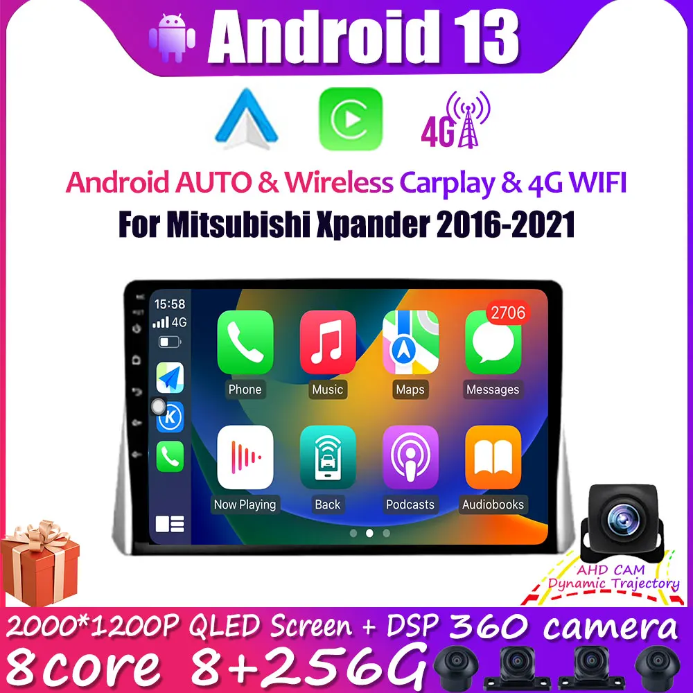 

10.1" Android 13 Car Radio Multimedia Video Player For Mitsubishi Xpander 2016-2021 GPS Navigation CarPlay WIFI Bluetooth SWC