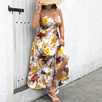 Plus Size Large Size Printed Maxi Dress Temu Women's Clothing Strap Long Gown Polyester Fiber Other Patterns No Decoration Or... - Image 4