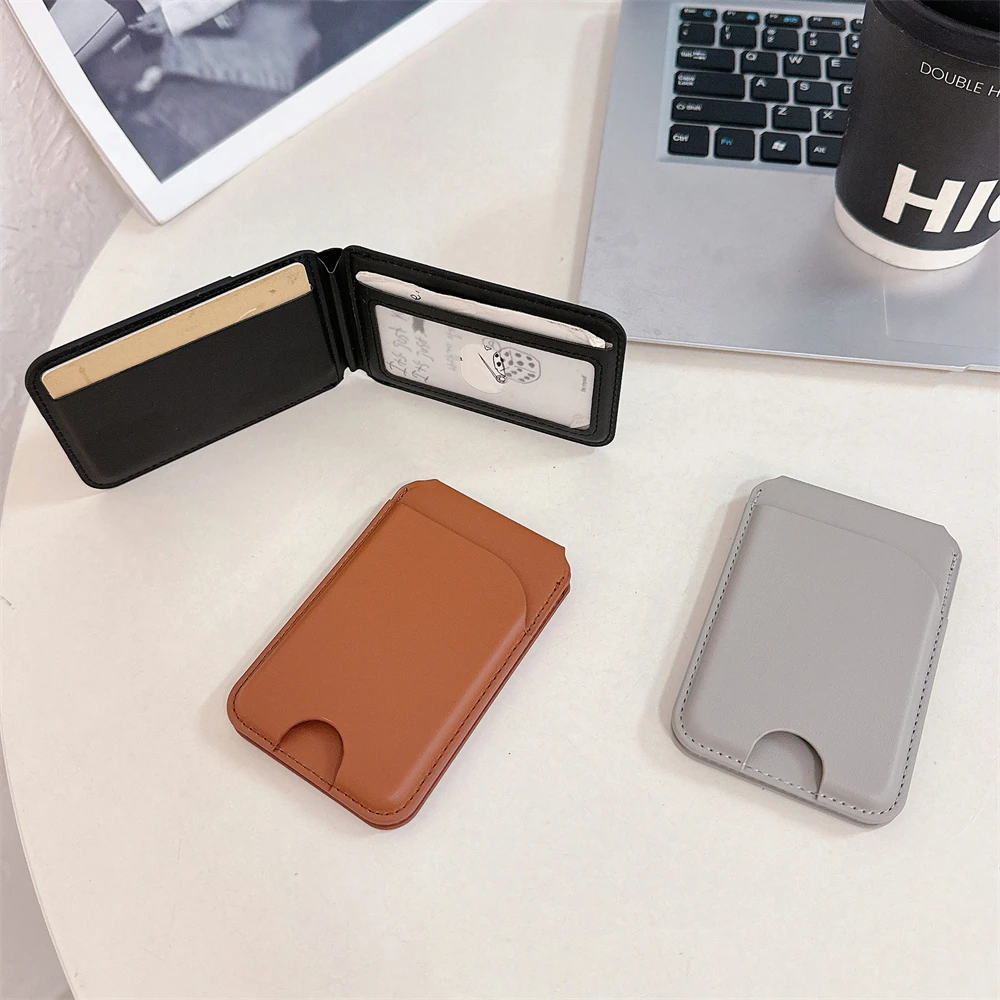 Magnetic Leather Foldable Card Holder Case with Magsafe Compatibility