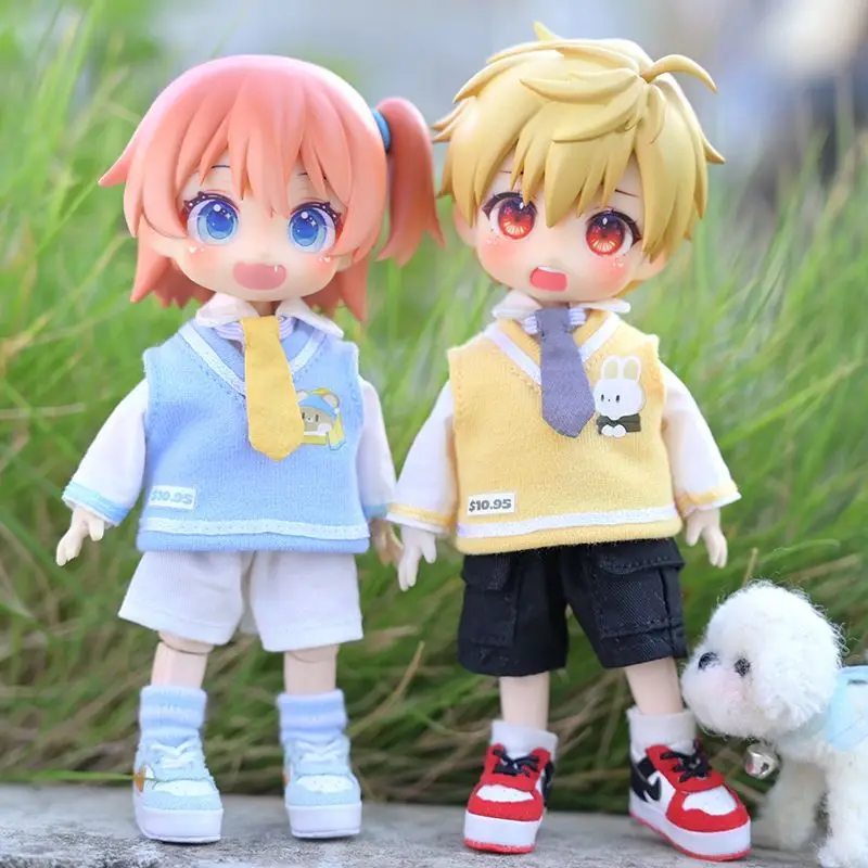 New Ob11 Doll British Style Baby Doll Clothes Beret Vintage Cape Doll Clothes For Penny, Nendoroids Ob11, Mollys, Obitsu 11