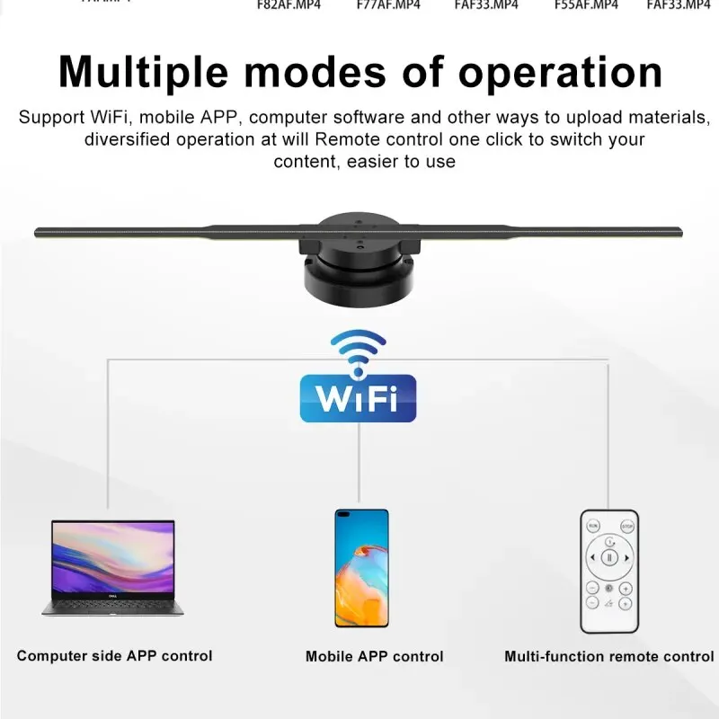 3D Hologram Fan LED Projector 42cm 3D HD Hologram