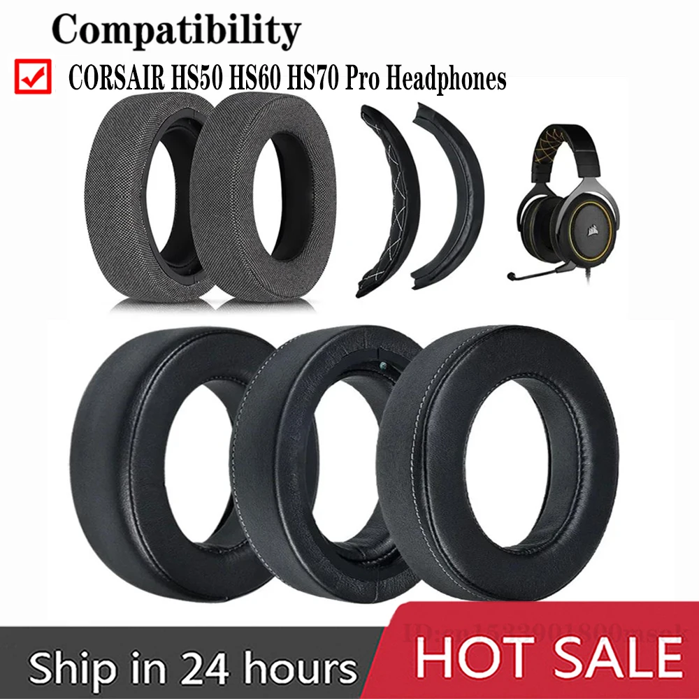 Replacement Skin-friendly Velvet Ear Pads for Corsair HS50 Pro