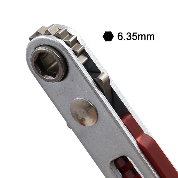 미니 래칫 렌치, 1/4 인치 (6.35mm) 육각 Torx 양방향 제어, 싱글 또는 더블 헤드 스크루 드라이버 드릴 비트 도구, 1pc