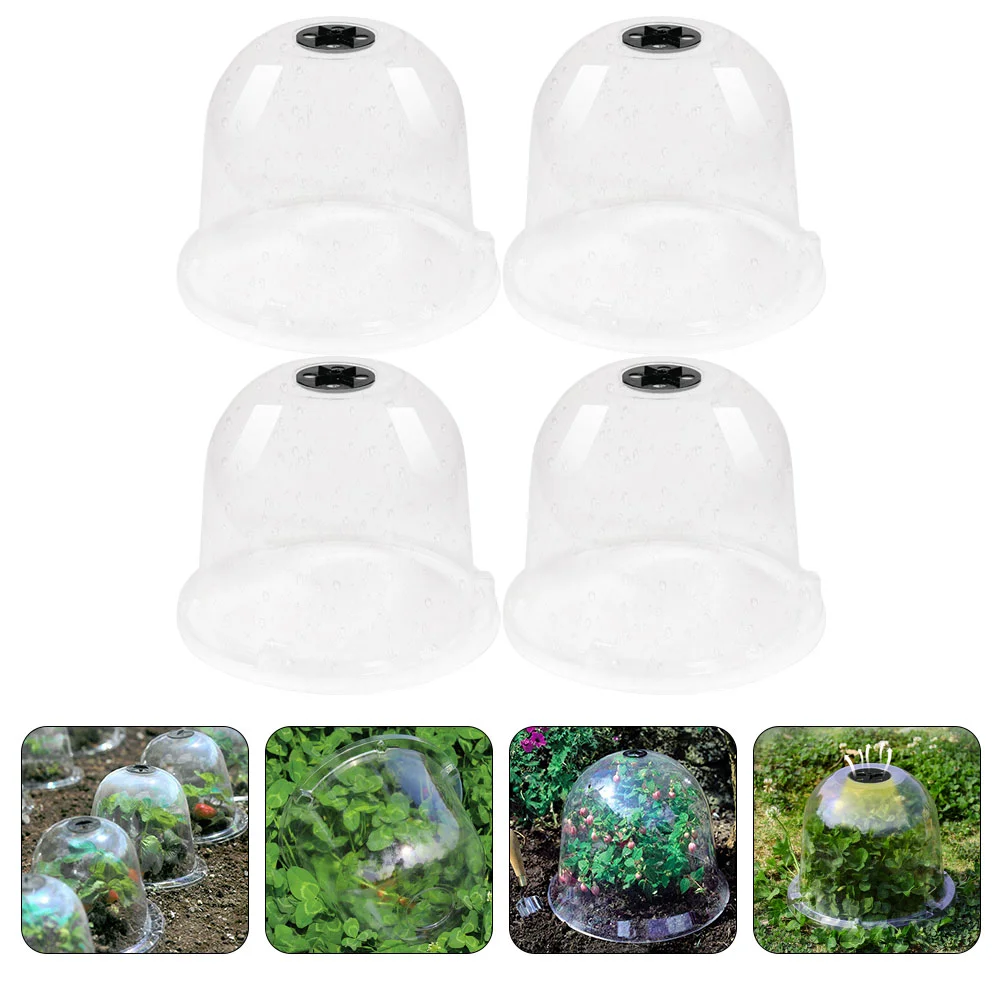 

4 Pcs Garden Cloche Humidity Domes Plastic Flower Pots Cloches for Plants Outdoor