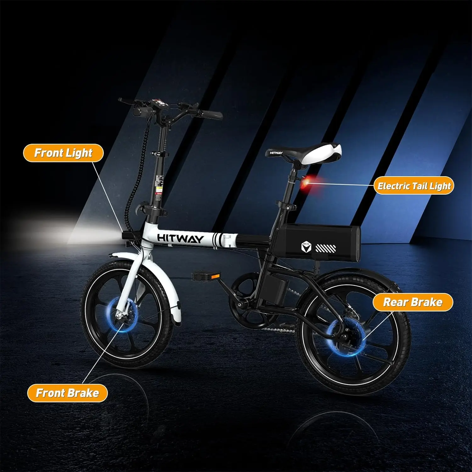 HITWAY BK 35S Elektrofahrrad, 16-Zoll-E-Radsport 250 W City-E-Bike, maximale Reichweite 25–60 km, Damen und Herren 5