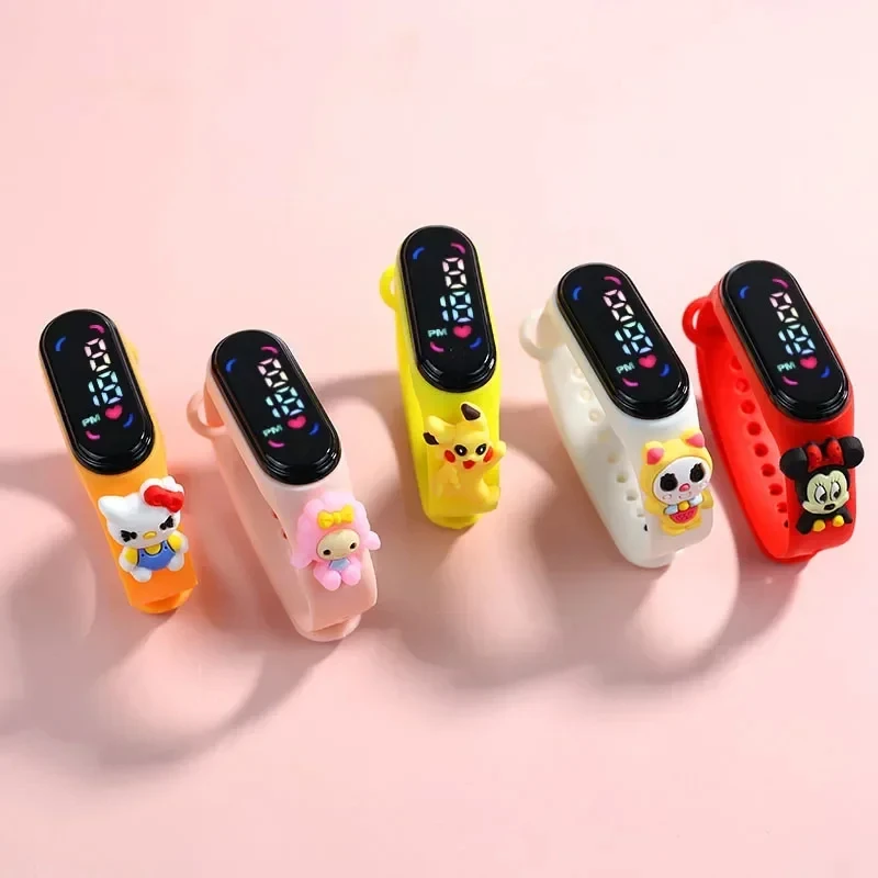 Children's electronic sports watch swimming waterproofing LED Student Kids Touch Cartoon Electronic Watch Boys Girls Gifts Toys