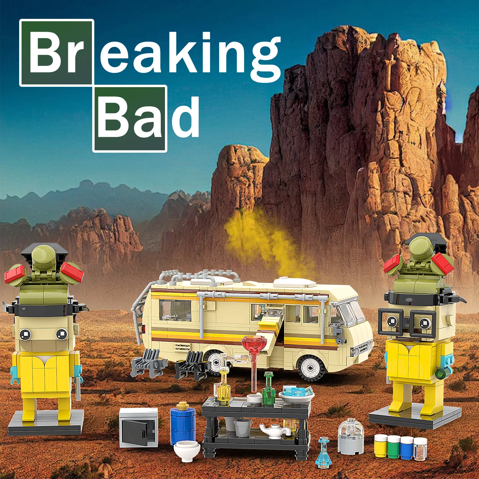 Breaking Bad Car Building Blocks Kit Walter White Pinkman Cooking Lab RV Vehicle 3 Breaking Bad Car Building Blocks Kit Walter White Pinkman Cooking Lab RV Vehicle