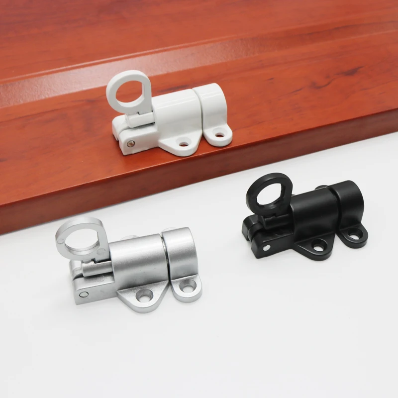 XD-Aluminum Alloy Window Gate Security Pull Ring Spring Bounce Door Bolt Automatic Latch Lock door latch