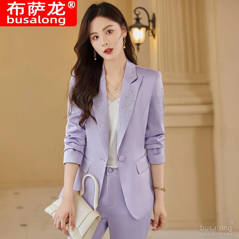 

2023 New Korean Style Fashion Design Sense Fashionable Autumn Clothing Business Suit Temperament Twinset Autumn Women's Suit