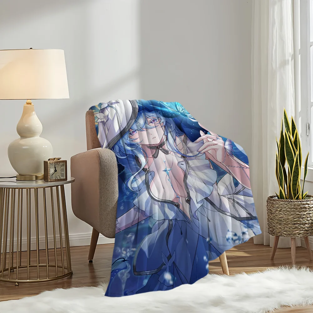 Game Wuthering Waves The Shorekeeper Blanket Plush Nap Sofa rug for Living Room Office Bedroom Birthday Home Travel Kid Gifts 4