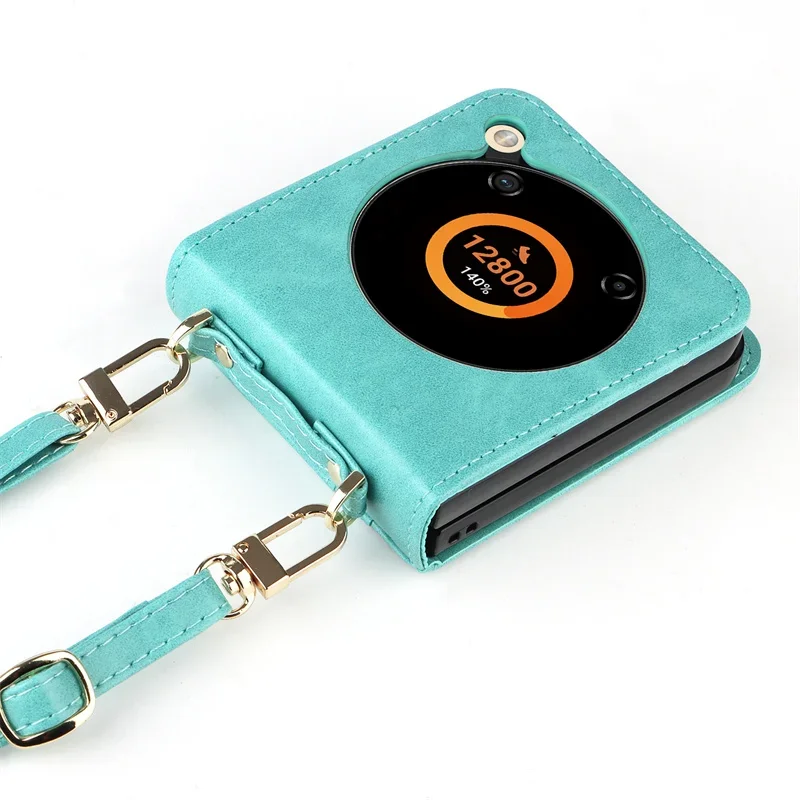 Crossbody Shockproof PU Leather Phone Case - Non-Slip, Hard Back Cover