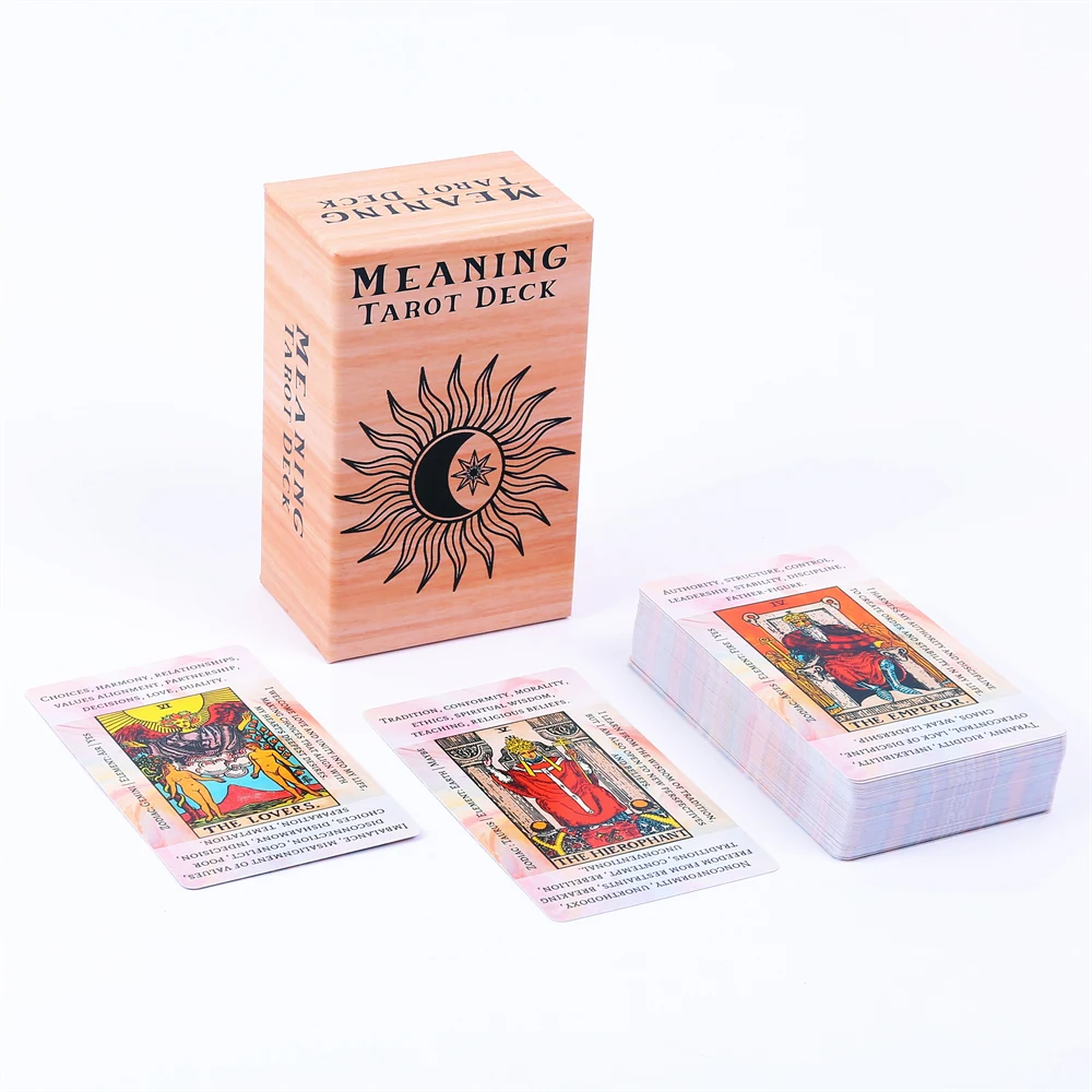 12*7cm Meaning Tarot Deck In Sliding Rigid Gift Box 78 Pcs Tarot Cards with Keywords on Them, Guidebook and Drawstring Pouch 5