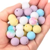 30pcs Baby Round Silicone Beads 15mm Teethers Teething Beads for DIY Newborn Oral Care Rodent Pacifier Chain Pearls BPA Free 4