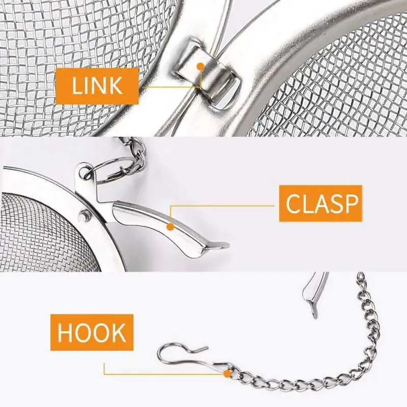 5 Size 4.5cm/5.5cm/7cm/9cm/11cm Stainles Steel Teaware Mesh Strainer Infuser Tray Tea Herbal Filter Accessories Kitchen Tool