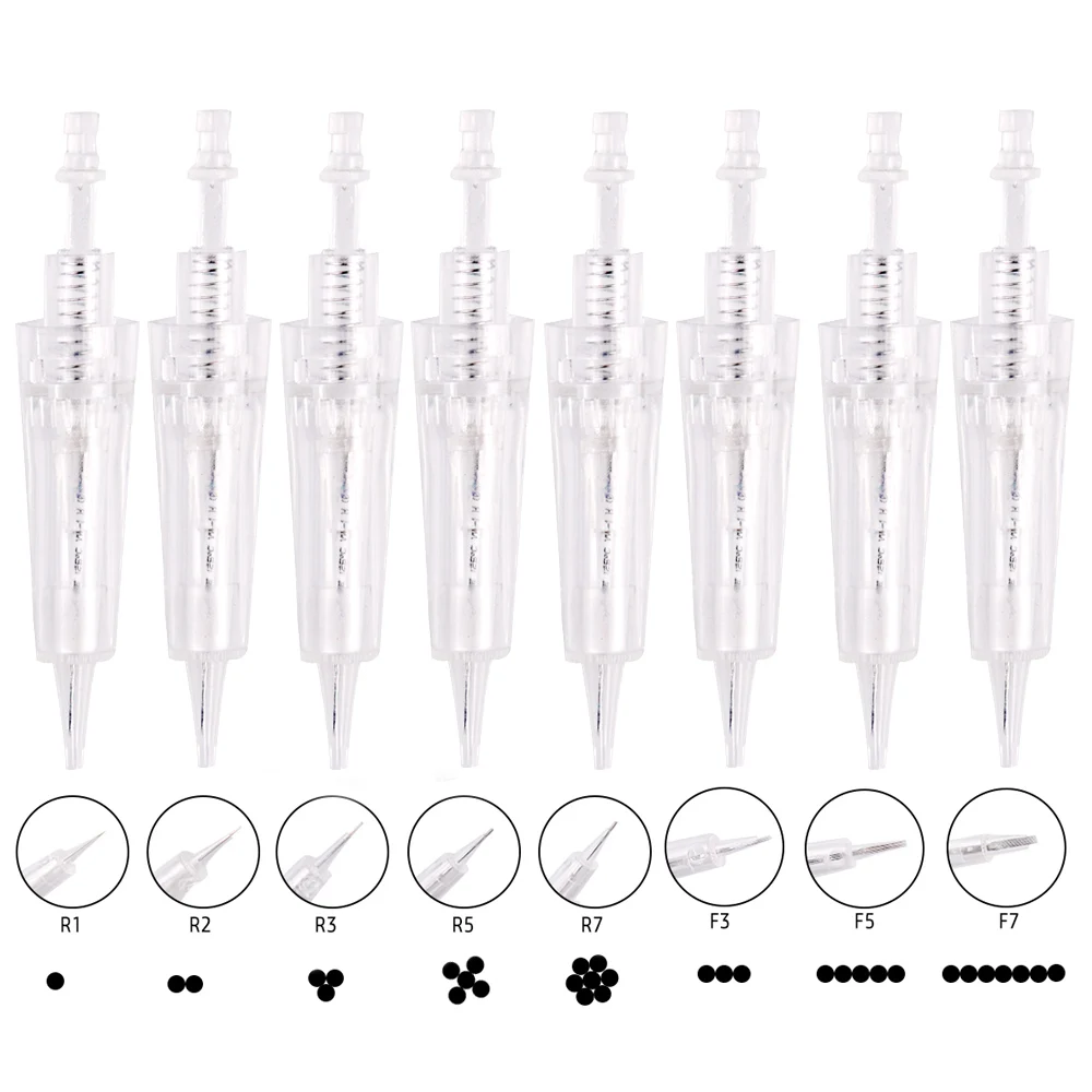 Micro cartouche d'aiguilles à baïonnette R1/R2/R3/R5/R7/F3/F5/F7, pour Micropigmentation, tatouage, maquillage, sourcils, lèvres, outils Derma, 20 pièces