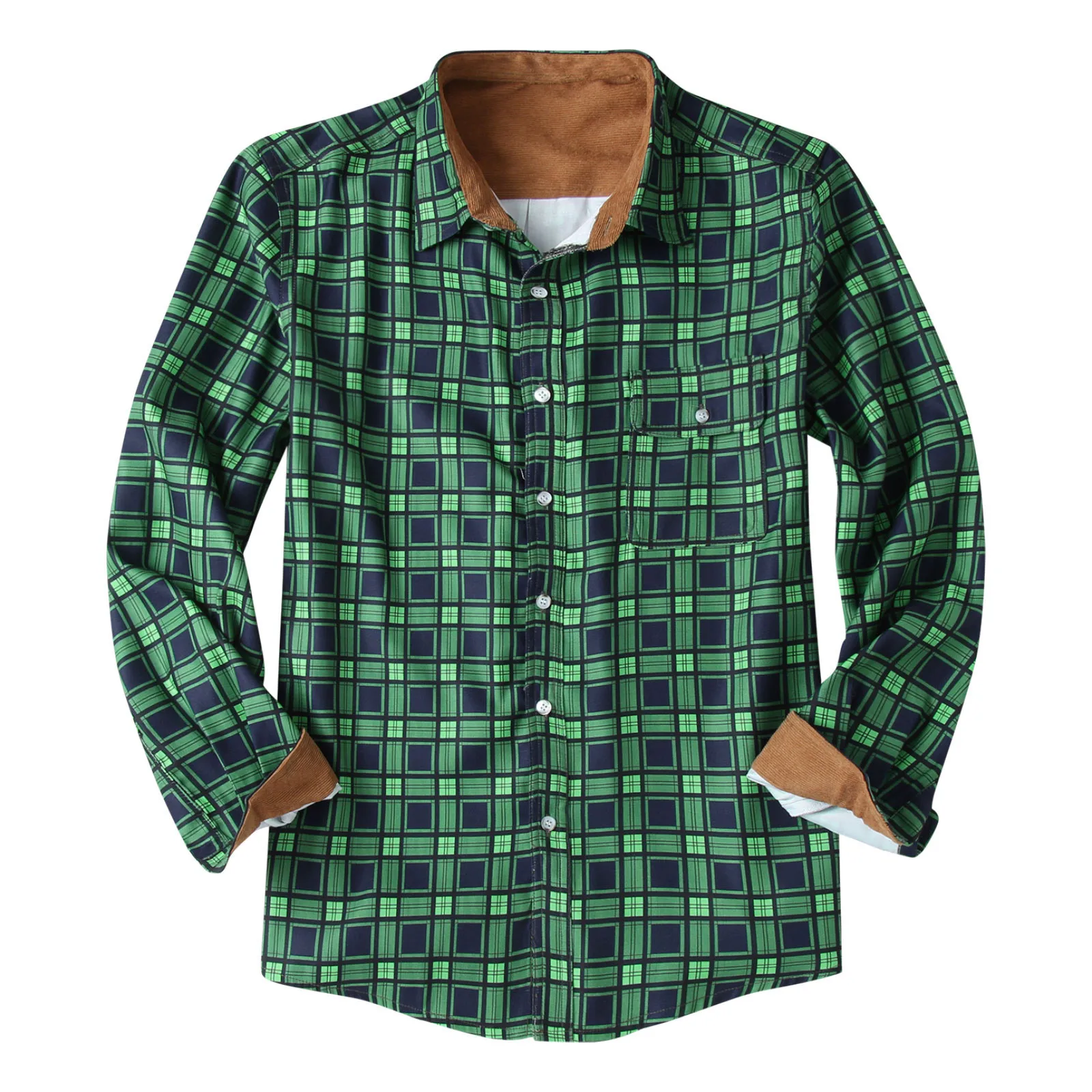 

Autumn Plaid Shirt Men's Fashion Retro Casual Shirt Men Streetwear Wild Loose Long Sleeve Shirts Mens Large Size L-5XL Wholesale