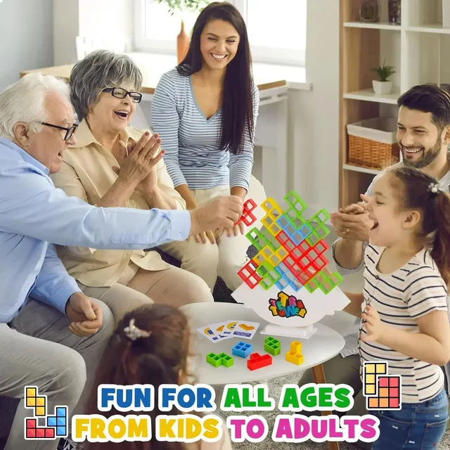 Puzzles Tetra Tower Fun Balance empilable jeu de société de construction pour enfants adultes amis équipe dortoir jeu familial cadeaux de fête de nuit 4