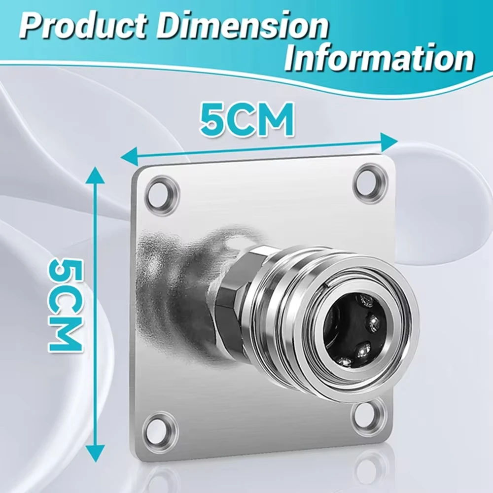 Foam Cannon Nozzle Water Gun Holder Wall Mountable Pressure Washer Accessories Storage Rack Stainless Steel 1/4 Quick Connector 4