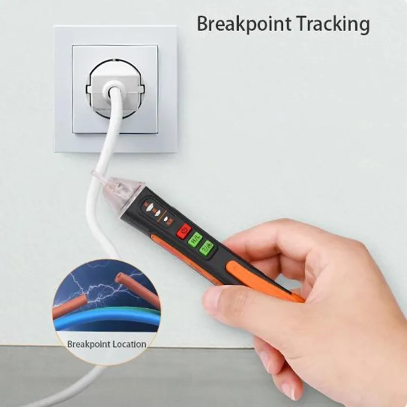 Voltage Tester Non-Contact Voltage Detector Electrical Tools Indicator Test Smart Breakpoint Finder 12-1000V