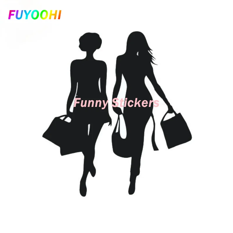 

FUYOOHI Play Stickers Fashion Style Car Sticker Pretty Woman Shopping Beautiful Girls Automobiles Motorcycles Decorative Decal