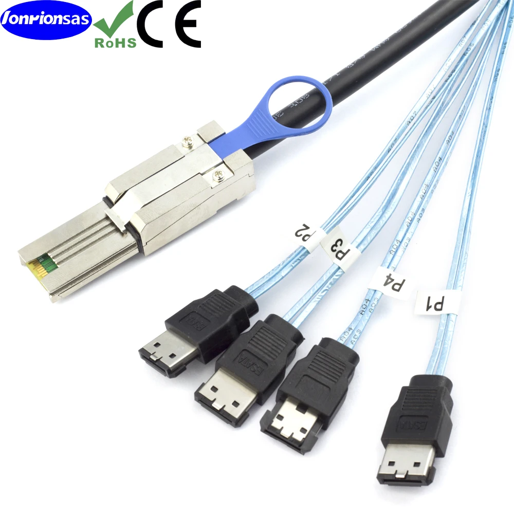 LONRIONSAS # Mini SAS HD SFF-8088 26P к E-SATA 7P кабель для конверсии сервера