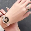 Kegllect 5PCS Women Quartz Watch Set for Gift Heart Shaped Rhinestone Accessories   Mother Her 4