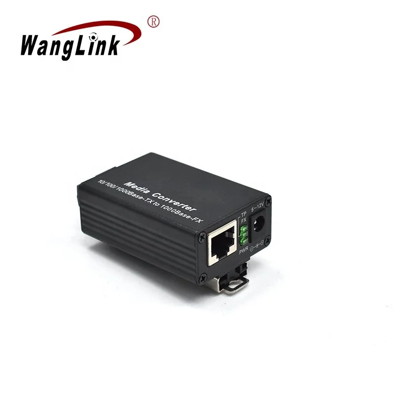 Wanglink Rail-type Mini FTTH 1 Pair Gigabit Fiber Optical Media Converter Single Fiber SC Port 20KM