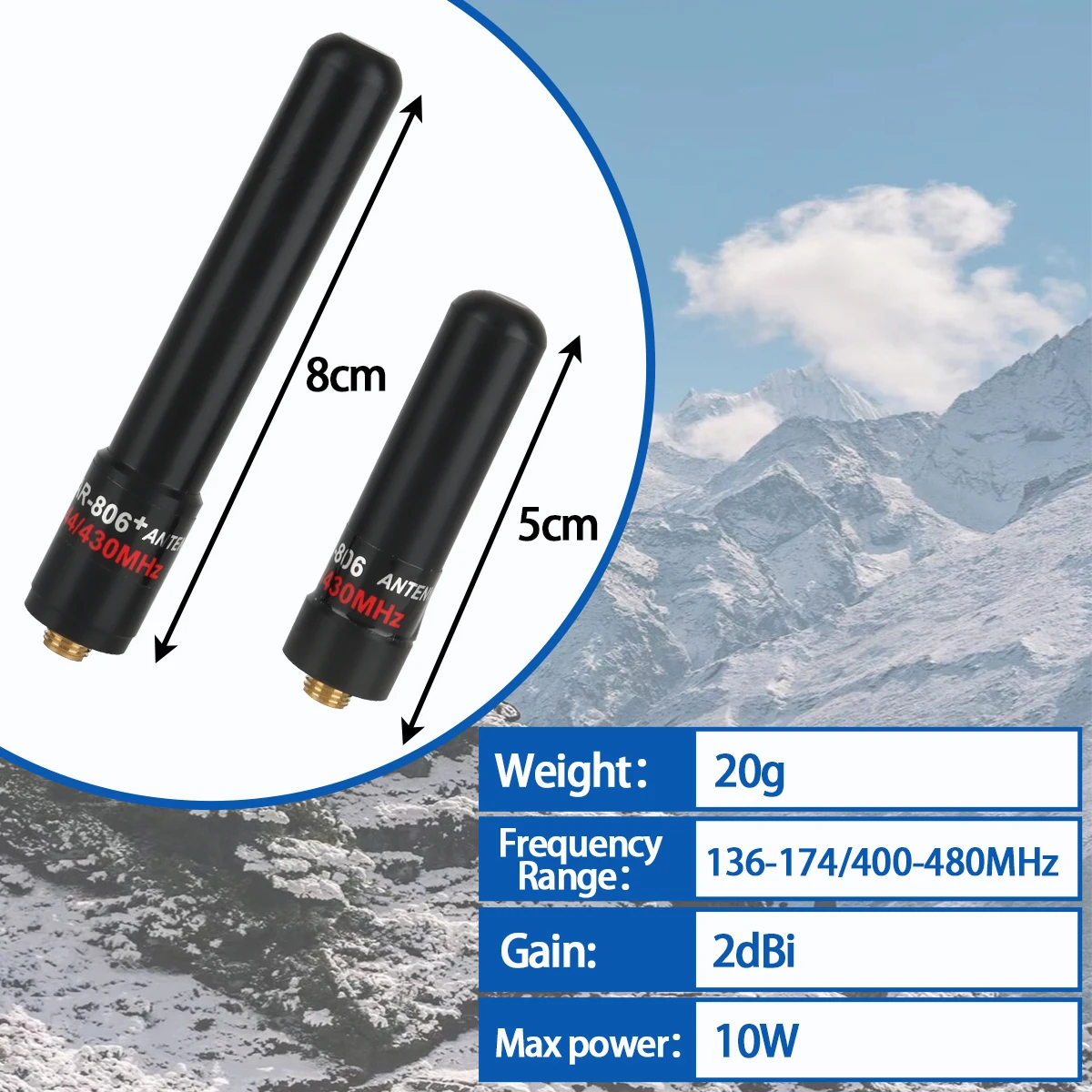 Antenna Mini Dual Band Per Walkie Talkie - SRH-805S, SMA-F, 2.15dbi - Compatibile Con Baofeng, Kenwood - Foto 8